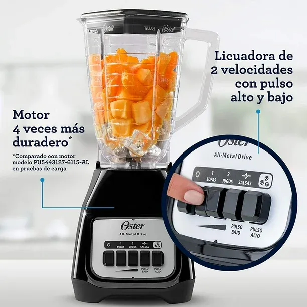 Licuadora kaliman botones negra plástico 
